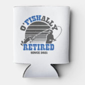 通常の退職した魚釣り退職ギフトブルー 缶クーラー (正面)