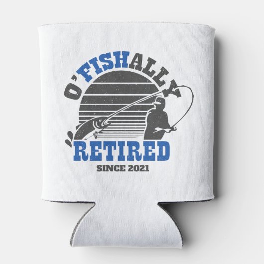 通常の退職した魚釣り退職ギフトブルー 缶クーラー (裏面)