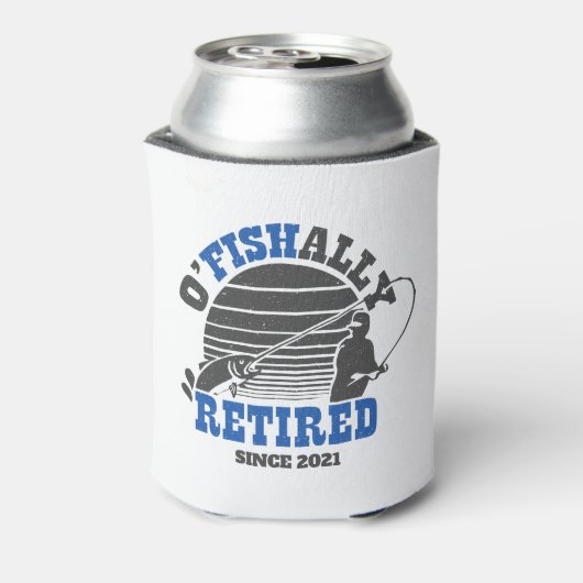 通常の退職した魚釣り退職ギフトブルー 缶クーラー (缶裏面)