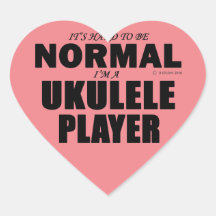 通常のUkuleleプレーヤーハートステッカー