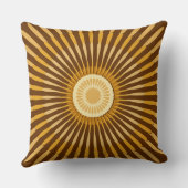 通常中心の黄金色の黄褐色の星花 クッション (裏面)