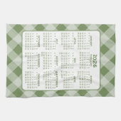 通年カレンダー – グリーンホワイトファームハウスチェック キッチンタオル (横)