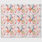 通年フェスティバルホワイトフローラギフトラッピング紙 ラッピングペーパー (フラット)