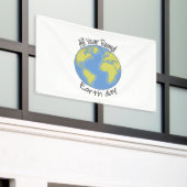 通年：地球の日 横断幕 (ビルの外側)