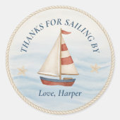 通感謝してい過のために | ブルー航海の帆船 ラウンドシール (正面)