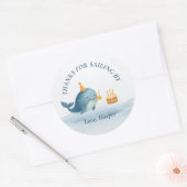 通感謝してい過のために | ホエー航海のル誕生日 ラウンドシール (封筒)