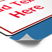 通知サイン、男性顔、追加文字、サイン ポスター (角)