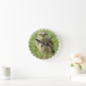 通知フクロウ時計 ラウンド壁時計 (ホーム)