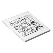 通知ブロックZwart – ウィットのコーヒーとケーキ、ハンドレター ノートパッド (アングル)