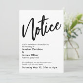 通知白黒結婚の延期 招待状 (スタンド正面)