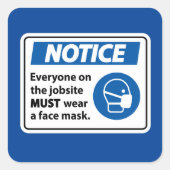 通知 |顔マスク スクエアシール (正面)