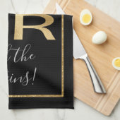 通行人クラシック金ゴールドキッチンタオル キッチンタオル (四つ折り)