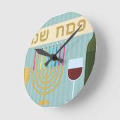 通行人 ラウンド壁時計 (傾斜)