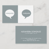 通訳の英語-スペイン語 名刺 (正面/裏面)