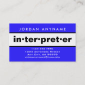 通訳はっきりしたの青と白 名刺 (正面)