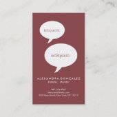 通訳カスタムな色のスピーチの泡 名刺 (正面)