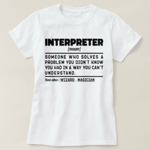 通訳名詞翻訳専門語学者 Tシャツ