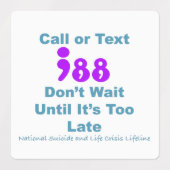 通話または文字988待たない ラベル (デザイン1)