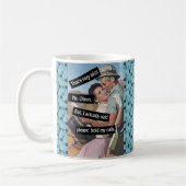 通話を保留するヴィンテージ おもしろい コーヒーマグカップ (左)