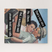 通話を保留するヴィンテージ おもしろい ジグソーパズル (横)