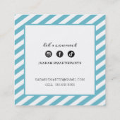 通話カード用角端モダンターコイズ青 スクエア名刺 (裏面)