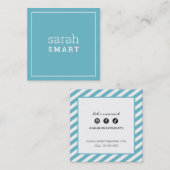 通話カード用角端モダンターコイズ青 スクエア名刺 (正面/裏面)