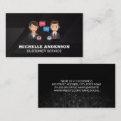 通話サービス | ヘッドセットトーク中の人々 名刺 (正面/裏面)