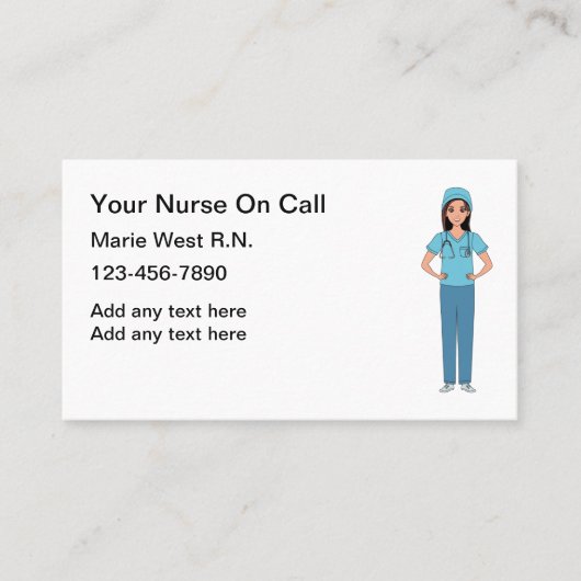 通話時にローカルで登録されたナース 名刺 (正面)