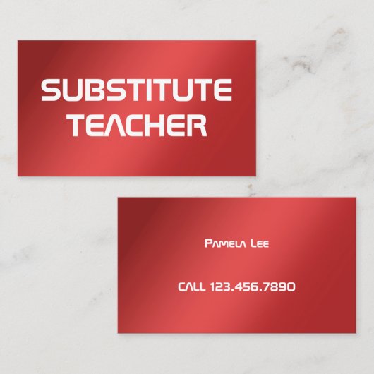 通話時の赤い代替先生 名刺 (正面/裏面)