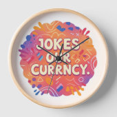 通貨をジョークにする 壁時計 (正面)