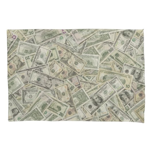 通貨をテーマにしたシンプル、米国デザイン。 枕カバー (正面)