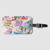 通貨混合通貨の世界通貨デザイン ラゲッジタグ (正面横)