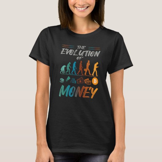 通貨Bitcoin通貨の進化 Tシャツ (正面)