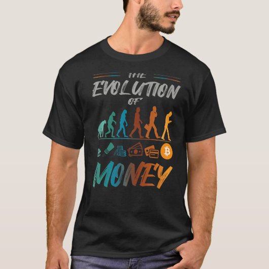 通貨Bitcoin通貨の進化 Tシャツ (正面)