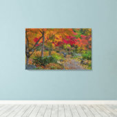 通路は公園のベンチにつながる キャンバスプリント (インサイチュ (ウッドフロア))