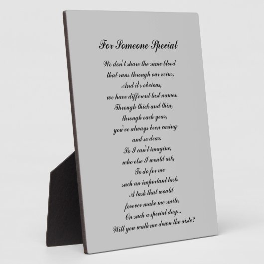 「通路を歩いてくれ？」 プラーク（「ファスのような」ために） フォトプラーク (側面)