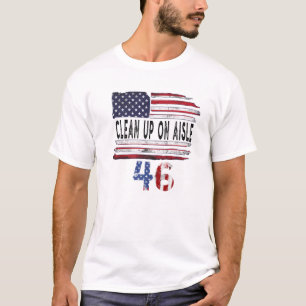 通路46でクリーンアップ米国ヴィンテージ愛国旗 Tシャツ