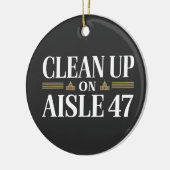 通路47のアンチトランプのユーモアでクリーンアップ セラミックオーナメント (左)