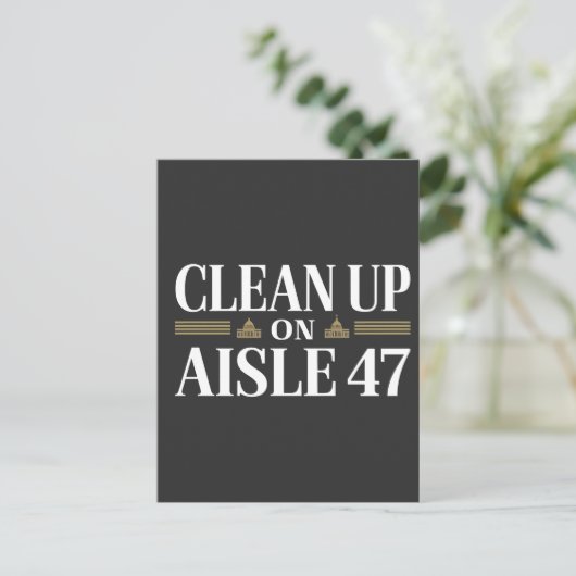 通路47のアンチトランプのユーモアでクリーンアップ ポストカード (スタンド正面)