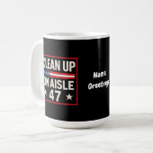 通路47のアンチトランプ政治のクリーンアップおもしろい コーヒーマグカップ (正面左)