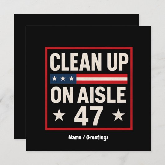 通路47のアンチトランプ政治のクリーンアップおもしろい 招待状 (正面/裏面)