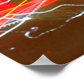 通過する交通による道路上の光跡 ポスター (角)