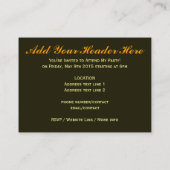 通電オレンジアートミニ誕生日招待状 エンクロージャーカード (裏面)