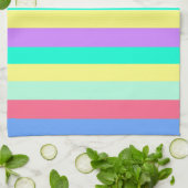 通電春パステルストライプズ キッチンタオル (折り畳み)