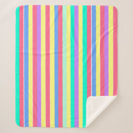 通電春パステルストライプズ シェルパブランケット
