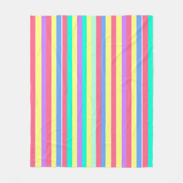 通電春パステルストライプズ フリースブランケット