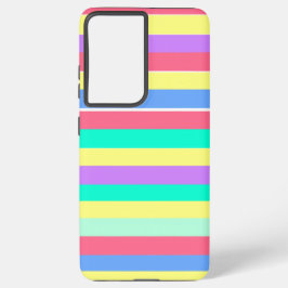 通電春パステルストライプズ SAMSUNG GALAXY S21 ULTRAケース