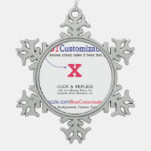 速いおよび簡単の空白のなテンプレート スノーフレークピューターオーナメント (正面)