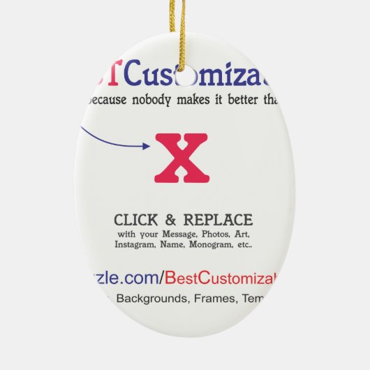 速いおよび簡単の空白のなテンプレート セラミックオーナメント (裏面)