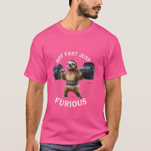 速いだけで激しい重量挙げおもしろいSloth Fi Tシャツ